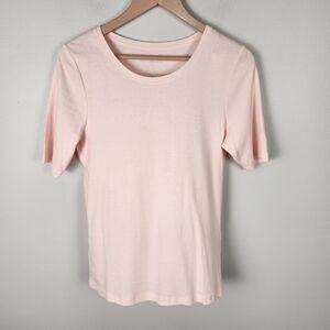 NWT‎ Chico's Bella Top Basic Knit Short Sleeve T-Shirt Whisper Pink (1/ M) #648
